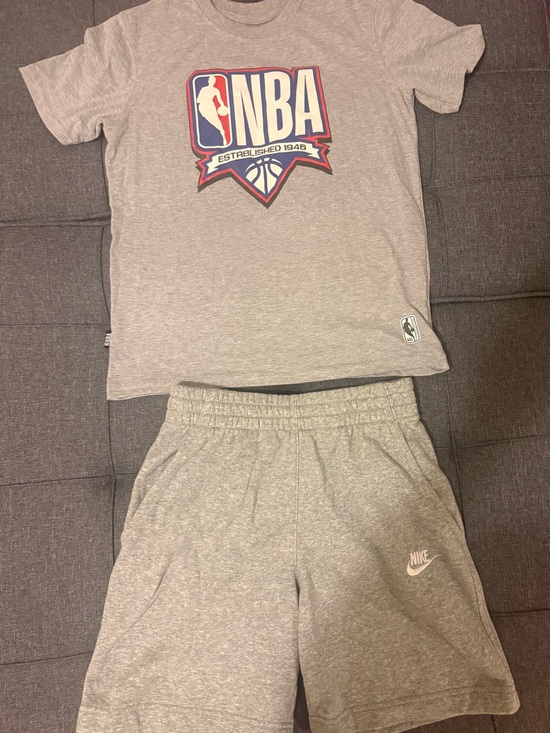 Other - NBA Grey Logo Tee and Nike Grey Shorts Set